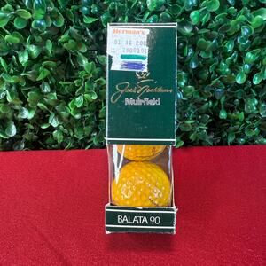 Vintage Sleeve  3 Jack Nicklaus MacGregor Muirfield Yellow Golf Balls Balata 90